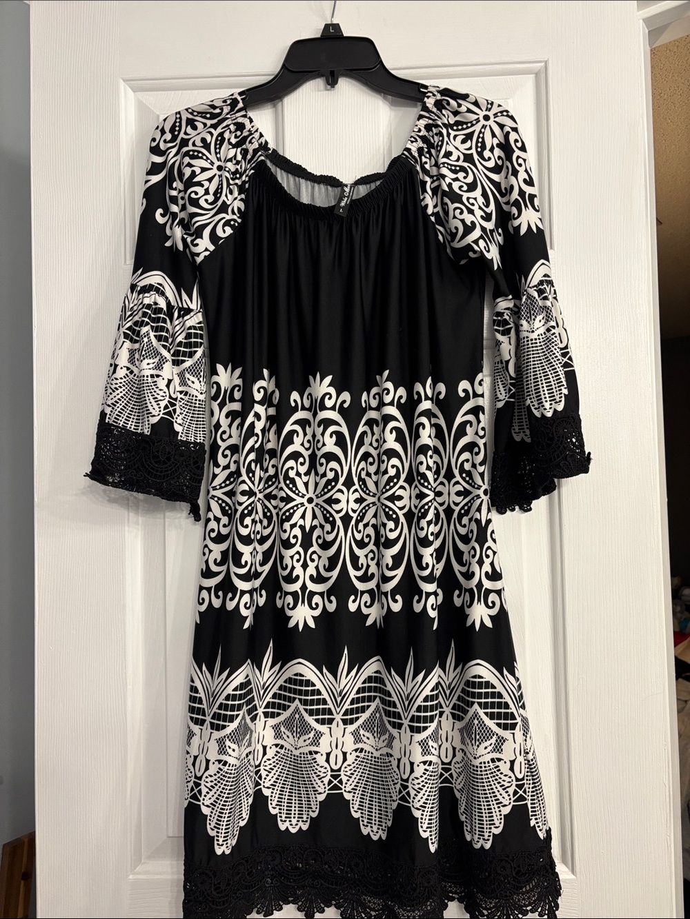 White Mark Black and White Printed Midi Dress